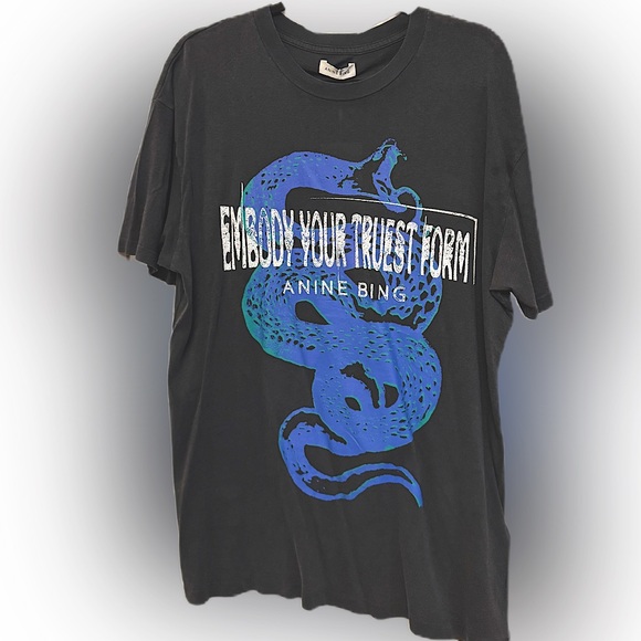 ANINE BING Walker Tee “Viper” Washed Black Vintage Style — Size M — NWT - Picture 1 of 8